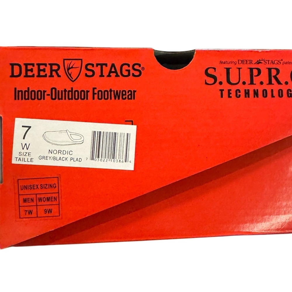 NEW Deer Stags Nordic Plaid Slippers Faux Shearling Check Men's 7 Women's 9 - Picture 6 of 7